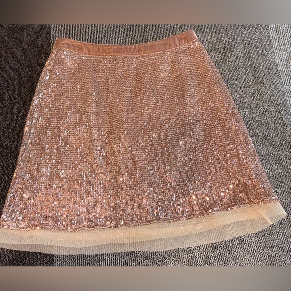 Free People Sparkling Sequin Mini Skirt - Rose Gold - Picture 2 of 9